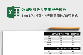 2025公司财务收入支出报告excel表格模板