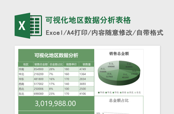 可视化地区数据分析excel表格下载表格excel模板