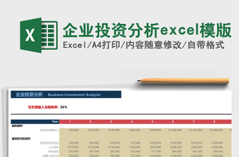 通用企业投资分析excel模版