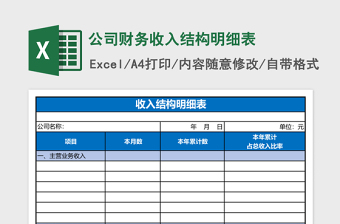 2025公司财务收入结构明细表excel表格