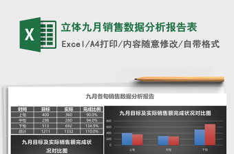 立体九月销售数据分析报告表