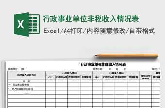 2025行政事业单位非税收入情况表Excel模板