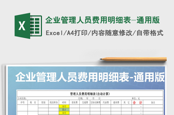 2025年企业管理人员费用明细表-通用版