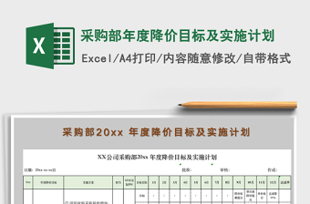 2024年采购部年度降价目标及实施计划免费下载