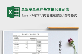 2025年企业安全生产基本情况登记表