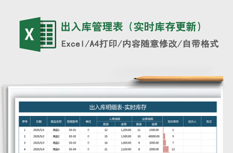 2025年出入库管理表（实时库存更新）