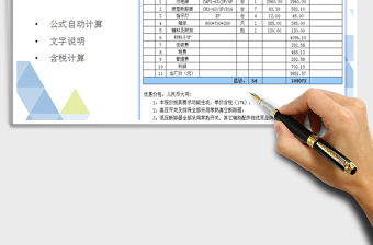 报价清单表（利润和费用计算）