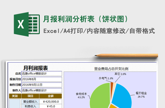 2024年月报利润分析表（饼状图）免费下载