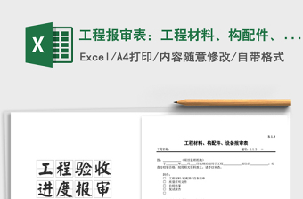 2025年工程报审表：工程材料、构配件、设备报审表