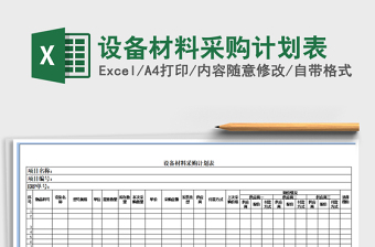 2025年设备材料采购计划表