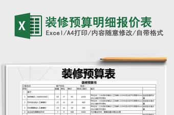 2025年装修预算明细报价表