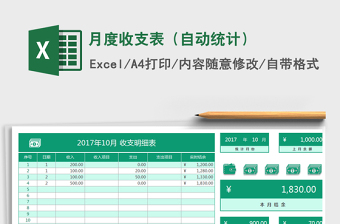 2025年月度收支表（自动统计）