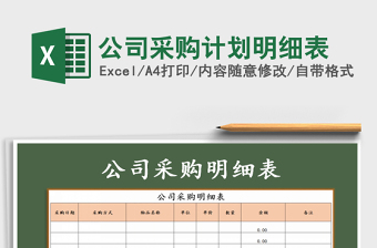 2025年公司采购计划明细表