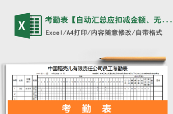 2025年考勤表【自动汇总应扣减金额、无行数限制】