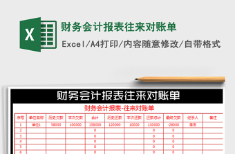 2025年财务会计报表往来对账单