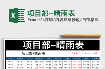 2024年项目部-晴雨表exce表格