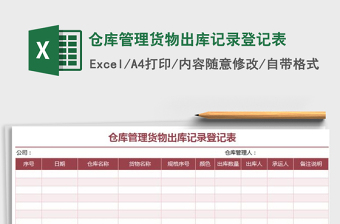 2025年仓库管理货物出库记录登记表