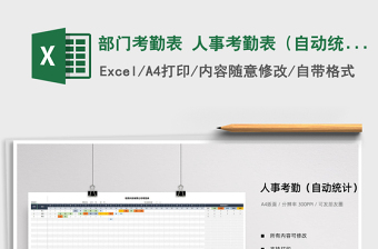 2025年部门考勤表 人事考勤表（自动统计）