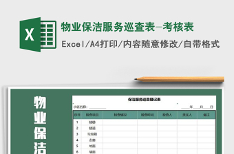 2025年物业保洁服务巡查表-考核表