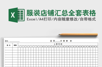 2025年服装店铺汇总全套表格