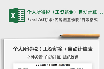 2024年个人所得税（工资薪金）自动计算表