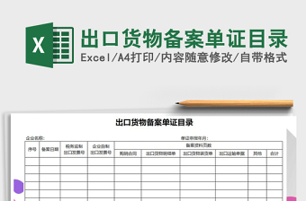 2024年出口货物备案单证目录免费下载