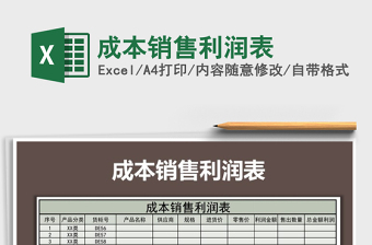 2025年成本销售利润表