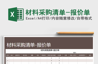 2025年材料采购清单-报价单免费下载