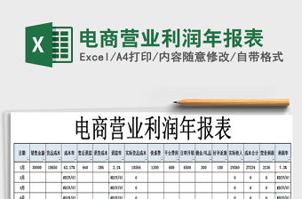 2025年电商营业利润年报表