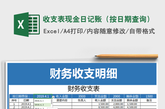 2025年收支表现金日记账（按日期查询）
