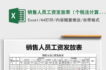 2025年销售人员工资发放表（个税法计算）