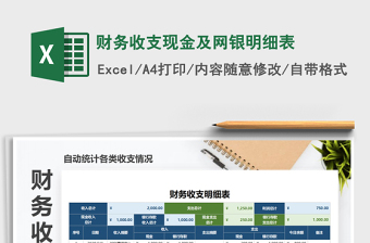 2025年财务收支现金及网银明细表