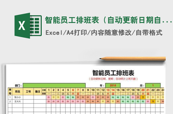 2024年智能员工排班表（自动更新日期自动统计上班天数）-116免费下载