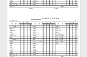 行政单位支出报销单