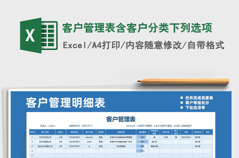 2025年客户管理表含客户分类下列选项