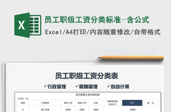 2025年员工职级工资分类标准-含公式