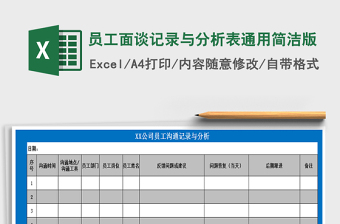 2025年员工面谈记录与分析表通用简洁版