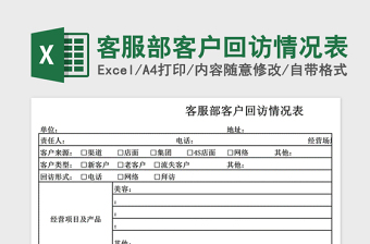 2024年客服部客户回访情况表免费下载