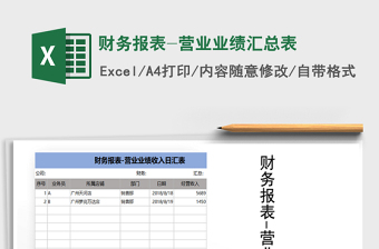 2025年财务报表-营业业绩汇总表