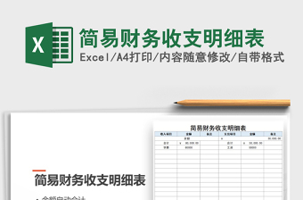 2025年简易财务收支明细表