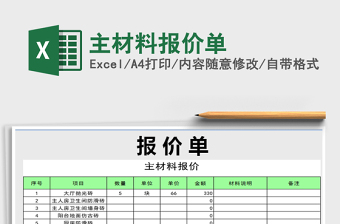 2025年主材料报价单