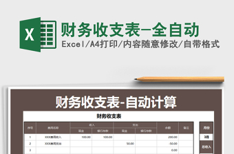 2025年财务收支表-全自动