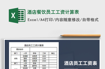 2025酒店餐饮各种excel表格大全