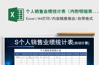 2025年个人销售业绩统计表（内附明细表）