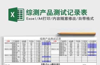 综测产品测试记录表