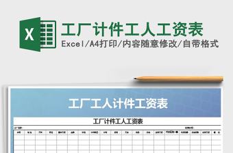 2025年工厂计件工人工资表免费下载