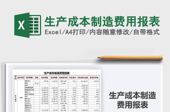 2025年生产成本制造费用报表