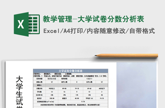 2025年教学管理-大学试卷分数分析表免费下载