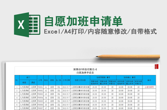 2025年自愿加班申请单
