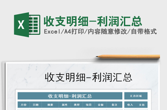 2025年收支明细-利润汇总